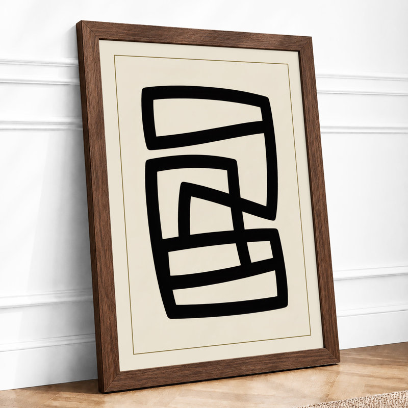 Stacked Forms Minimalist - Print, A2 - 59.4 x 42.0 cm, Walnut