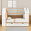 Lit plateforme House avec tiroirs et tablettes-129346844