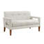 Modern Living Room Furniture 2pc Causeuse beige Chenille-1937725595
