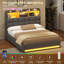 Upholstered Bed with Ottoman Under-bed Storage and Charging Station-1207654588-1207654587