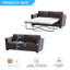 Causeuse-lit 71 po en velours avec matelas pliant, gris foncé-1578248374-1578248372