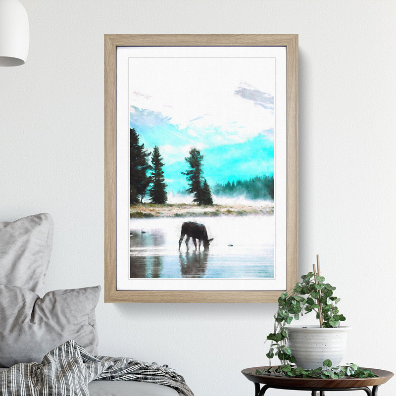 Donkey - Picture Frame Painting, 36cm H x 27cm W x 2cm D, Oak Framed