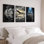 Ensemble de 3 reproductions d'art sur toile tendues