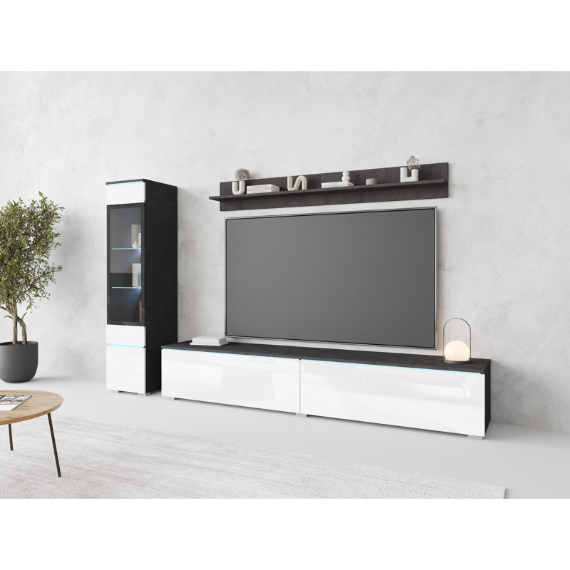 Denrow Entertainment Centre for TVs up to 78", Matera/White Gloss