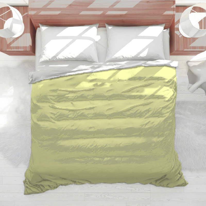 Solid Light Yellow Comforter, King
