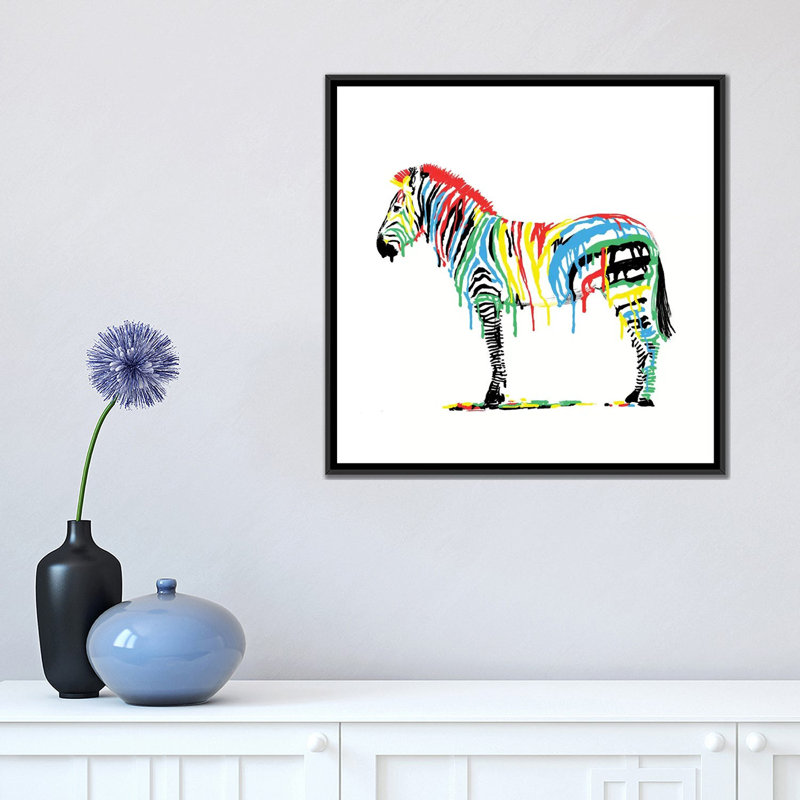 « fraîche paint », impression sur toile, H 18 po x l 18 po x P 1,5 po, Toile avec cadre noir, Pas de tapis