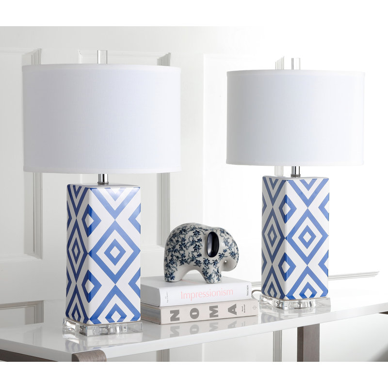 Dunton Ceramic Table Lamp, Navy