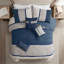 Ensemble d'édredon en faux suède 7 pièces Blue King-117517630-117517628