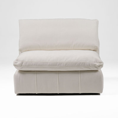 Orison - Siège sans accoudoirs modulaire moderne en tissu blanc cassé