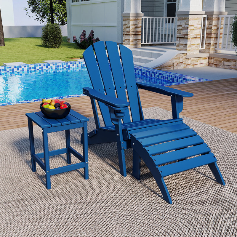 Table d'appoint 14 po x 13 po toutes saisons Adirondack, Bleu