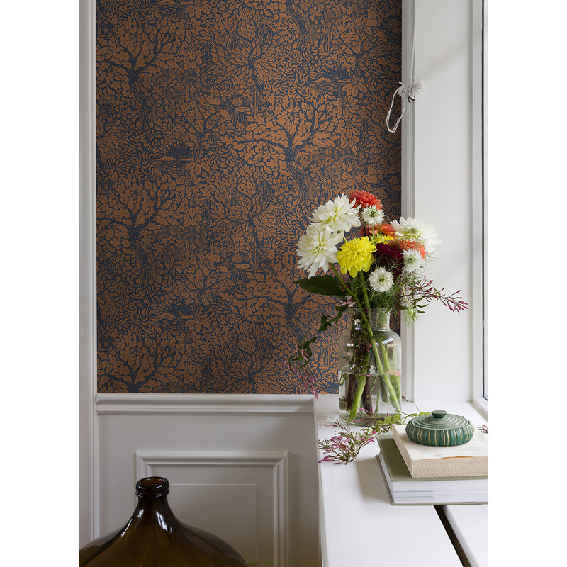 Ingrid Floral Wallpaper Roll, Orange