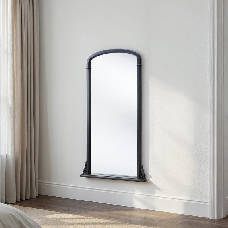 Eloquent Tall Georgian Mirror, Matte Black