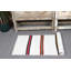 Tapis turc antique à motif Oushak rayé rose idéal pour la cuisine ou le vestibule
