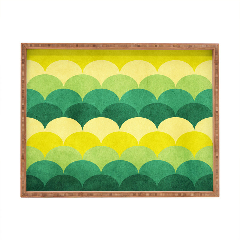Plateau de service rectangulaire jaune à pales Kenlynn, H 14 po x l 18 po x p 1,75 po