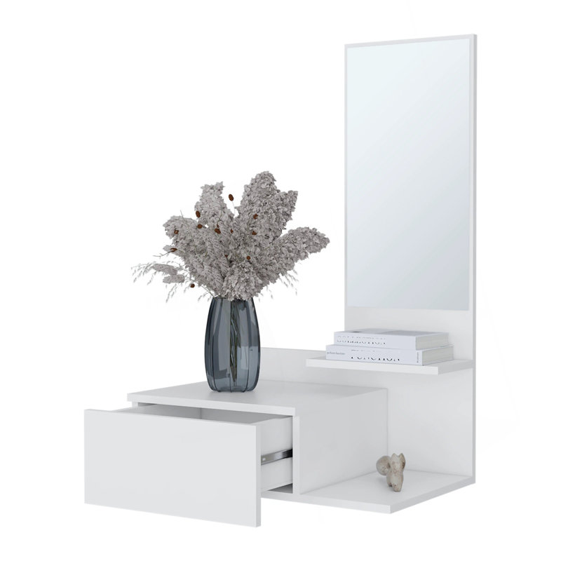Meuble-lavabo mural peu encombrant avec miroir intégré pour un décor de salle de bain élégant et fonctionnel
