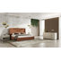 Ensemble de chambre à coucher 4 pièces Roma + Lago - Velours orange brûlé moderne + faux travertin