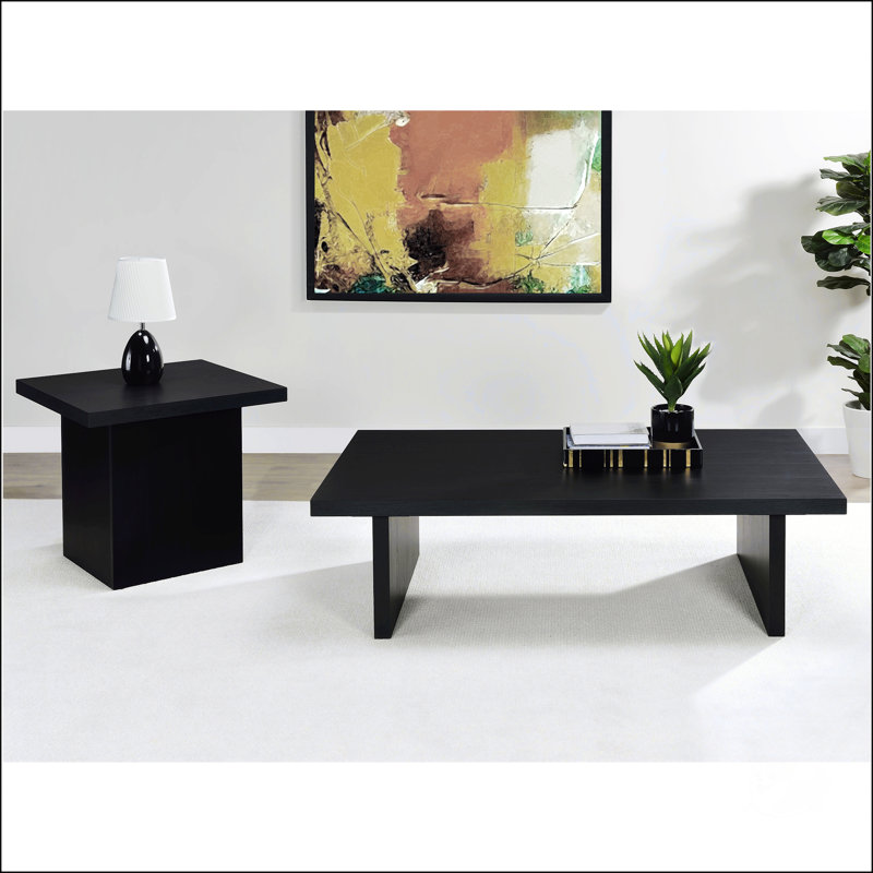 Ensemble 2 pièces table basse et table de bout rectangulaire