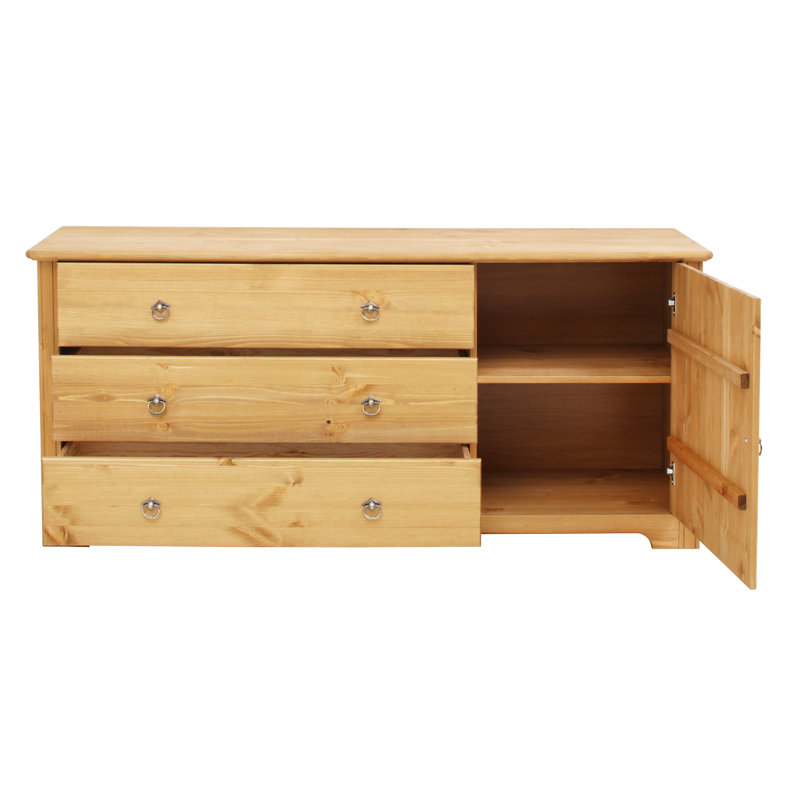 Manderson 3 Drawer Combi Chest, Oiled 