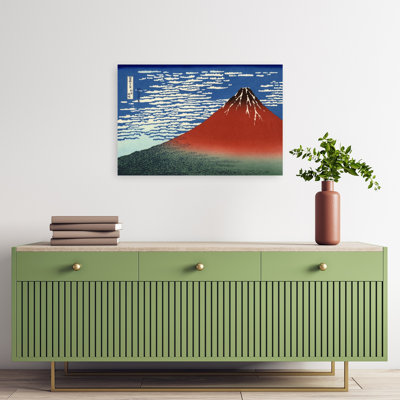 Fine Wind, Clear Morning C.1830-32 Classic Traditional Vintage Mountain Landscape Wall Art Print by Katsushika Hokusai - 1 Piece Wrapped Canvas Wall Art