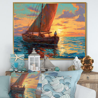 Voilier en mer sur toile