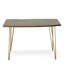 Table de salle à manger moderne moderne à rebord brun de 48 pouces avec base en métal durable-451720984-451720985-451720986
