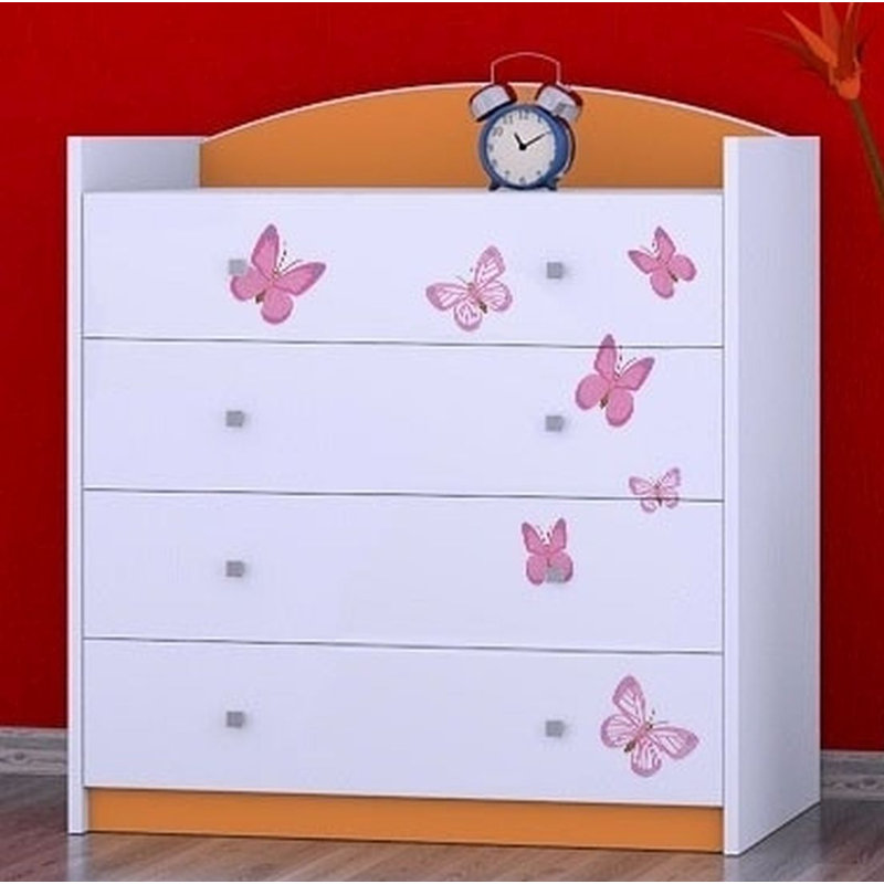 Newcastle Kids 4 - Drawer Chest, Orange
