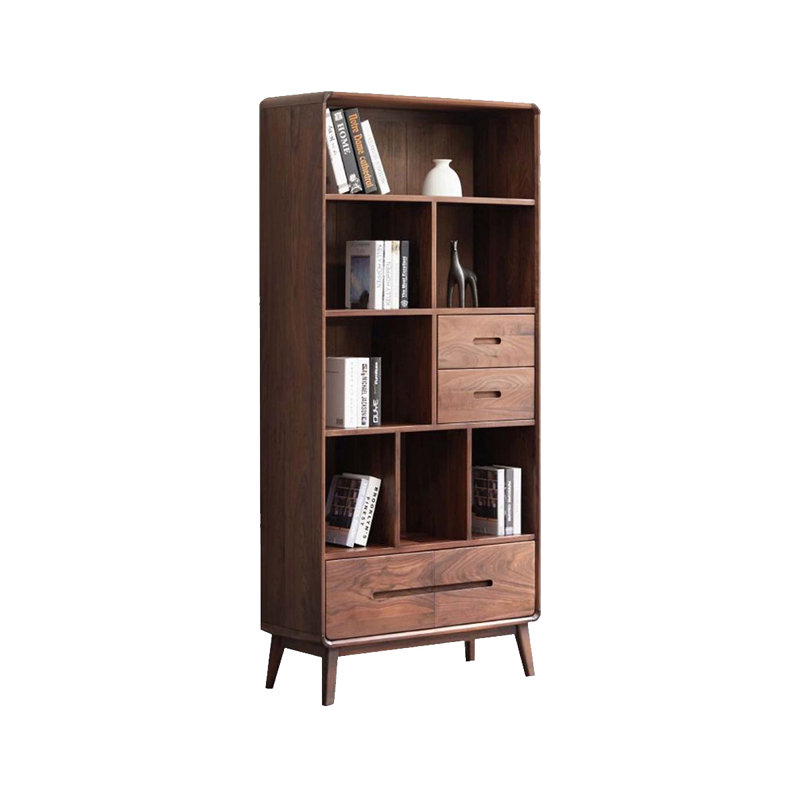 The New Chinese-Style Office Study Floor Solid Wood Bookcase., 70.87"H x 35.43"W x 15.75"D
