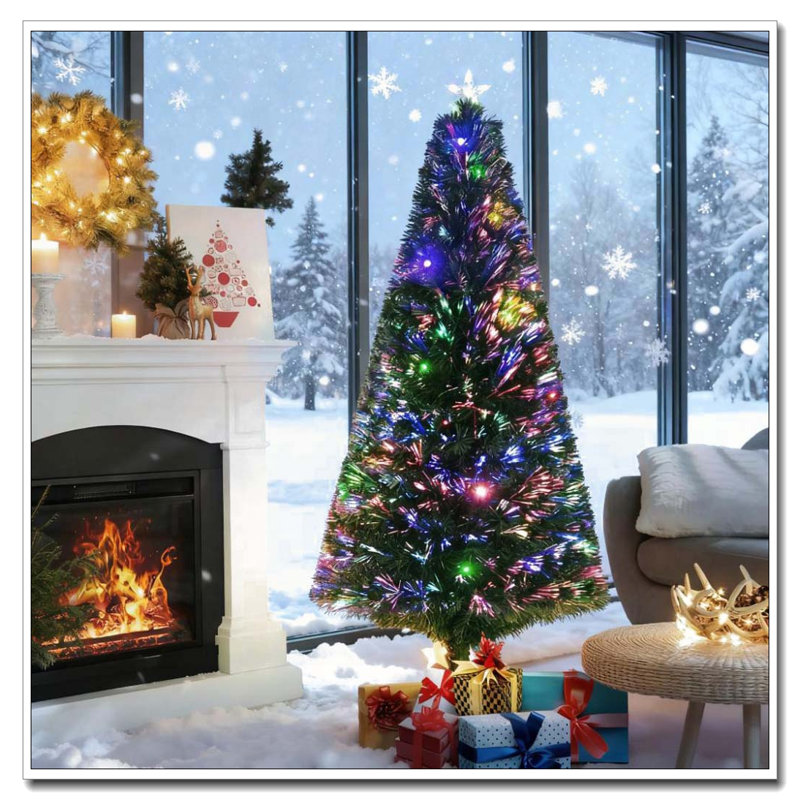 Arbre de Noël artificiel pré-éclairé avec branches réalistes