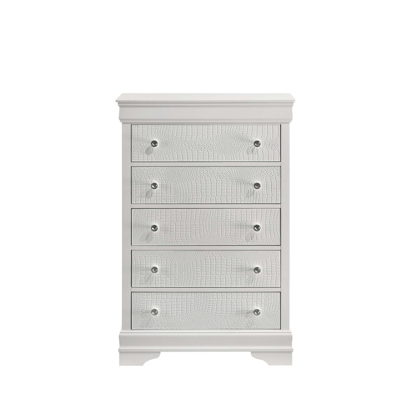 Blaze Modern Style 5-Drawer Chest Made With Wood, White