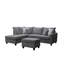 Canapé modulaire en tissu Harmony de 99 po avec méridienne, repose-pieds avec rangement et 4 coussins décoratifs Harmony-1720192843