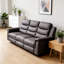 Fauteuils inclinables haut de gamme avec console centrale, cuir synthétique noir, confort moderne pour la maison