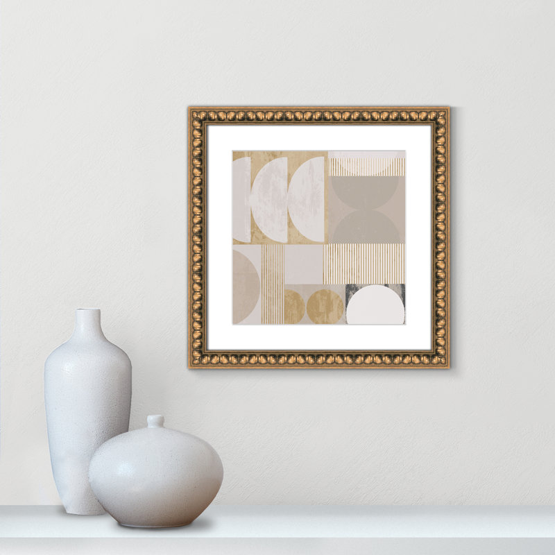 «Golden Balance II» par , L 18 po x H 18 po, Matted Print, Gold Leaf Beads