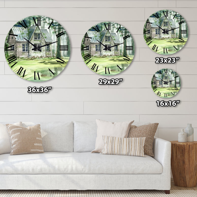 Horloge murale maison hantée dans la forêt de pins, Moyenne
