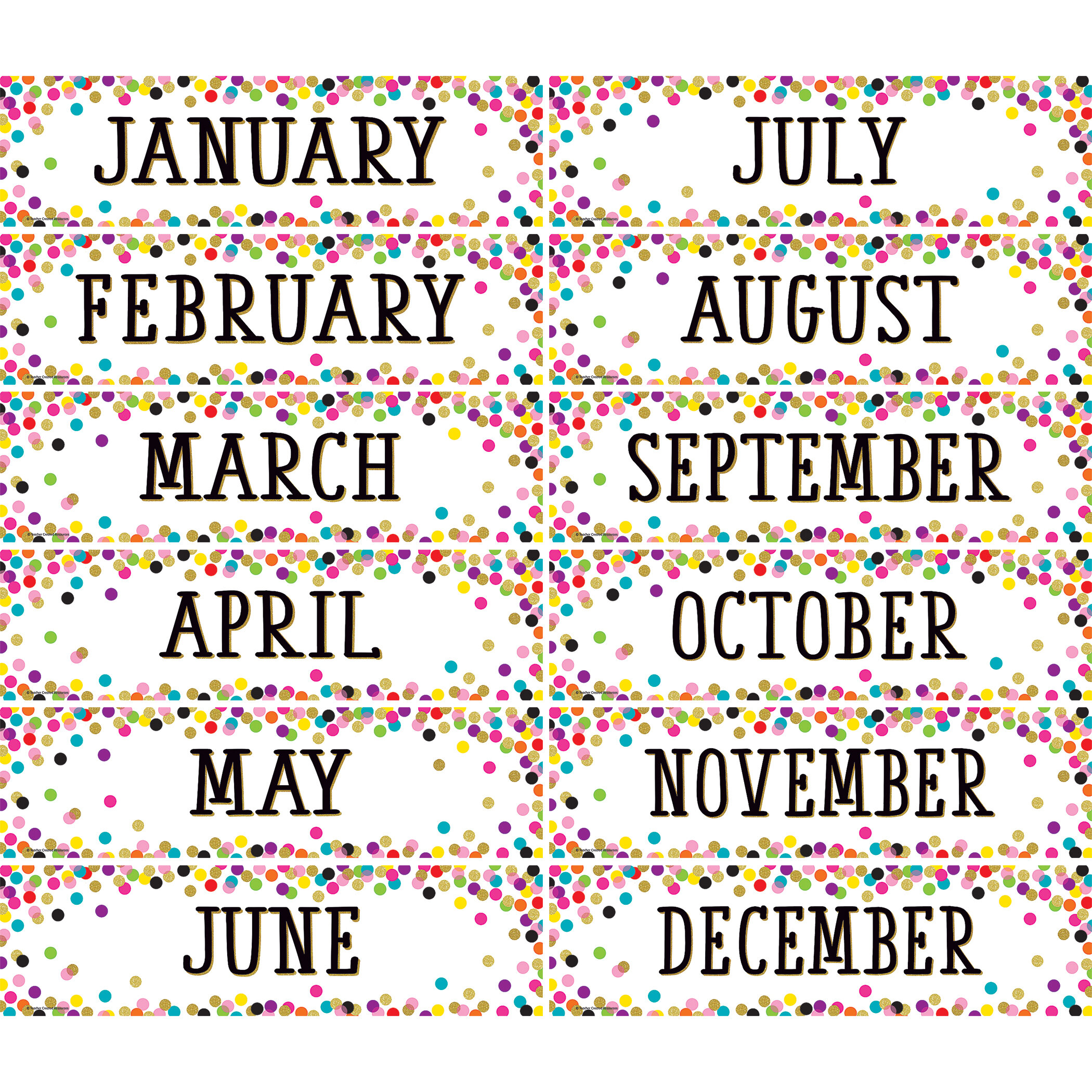 Teacher Created Resources Confetti Monthly Headliners | Wayfair