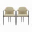 Chaises de salle à manger à structure en métal kaki et structure en métal espresso l 21,75 po x P 23,75 po x H 30,75 po Christopher Knight Home-130095814