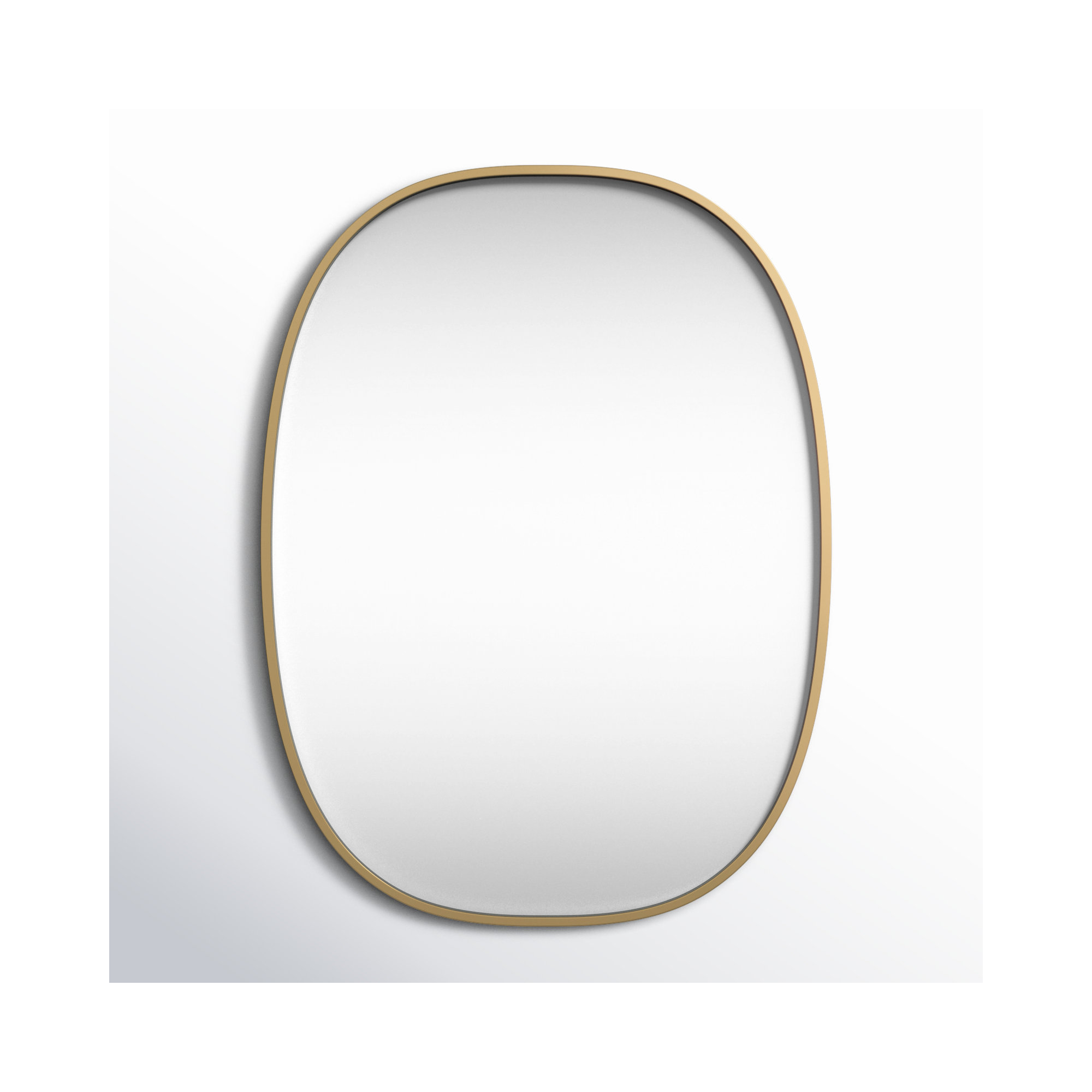 Sabine Metal Curved Oval Wall Mirror, 40" x 30", Brass