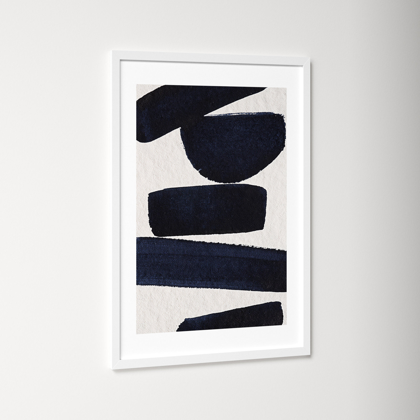 Japandi 5 by Simon West, White, 34.6" H x 23.4" W x 0.88" D