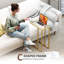 HOMCOM C-Shaped Side Table, End Table with Tempered Glass Tabletop, Gold