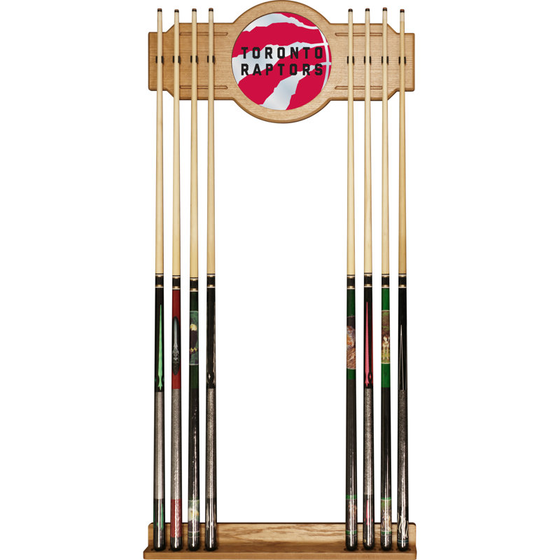 Support à queue de billard avec miroir nba, Raptors de Toronto, L 30 po x l 12 po