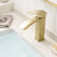 Robinet en or brossé pour salle de bain - Lavabo latéral de style moderne à forme géométrique