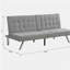 Structure en bois, pieds en acier inoxydable, futon, canapé-lit gris-9826600