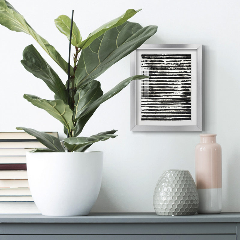 Printed Slats IV -Framed Print, 25.5" H x 17.5" W, Silver
