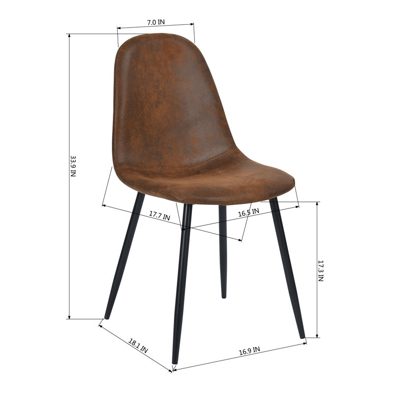Chaises d'appoint rembourrées Delfinia, Brun suède, Noir