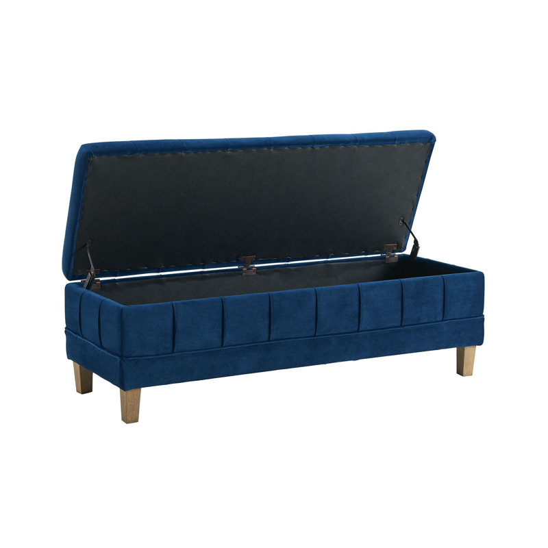 Gloria Velvet Ottoman, Cobalt Velvet