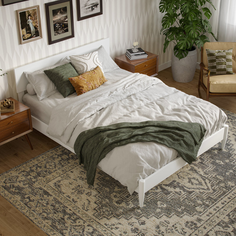Amandaleigh Solid Wood Panel Bed, Full, White