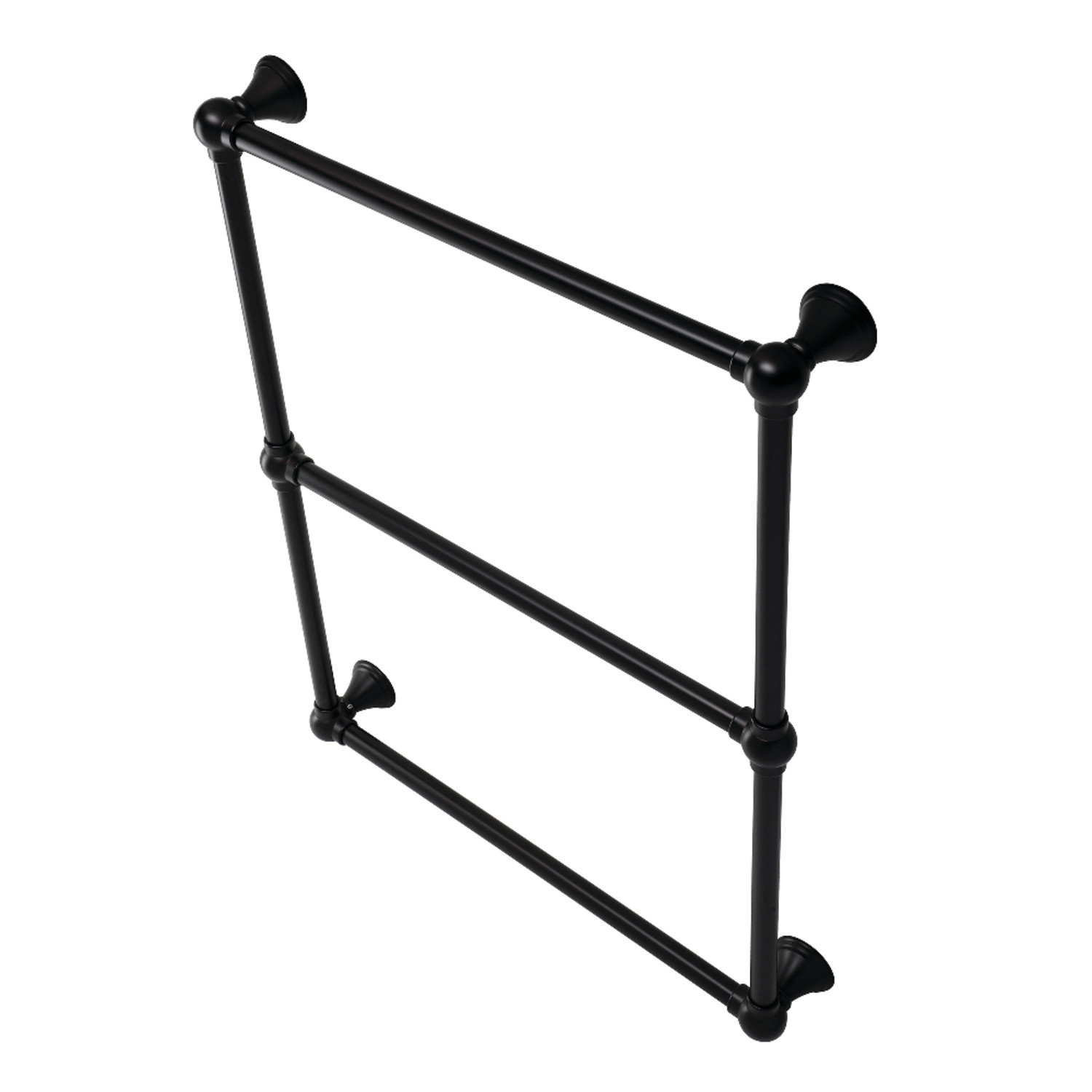 Maximilien 24" Wall Mounted 3-Bar Towel Rack, Matte Black