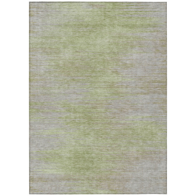 Tapis intérieur lavable abstrait vert sauge et artichaut 8 pi x 10 pi