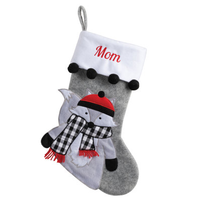 Check Scarf Fox Character Stocking