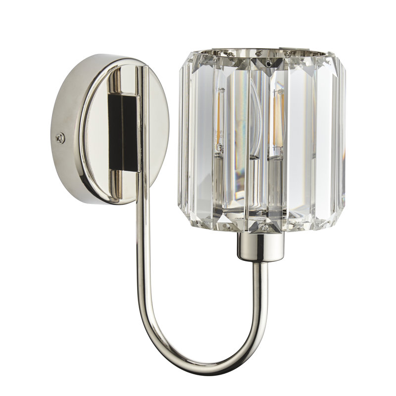 Ampelius Steel Armed Sconce, Bright Nickel Plate