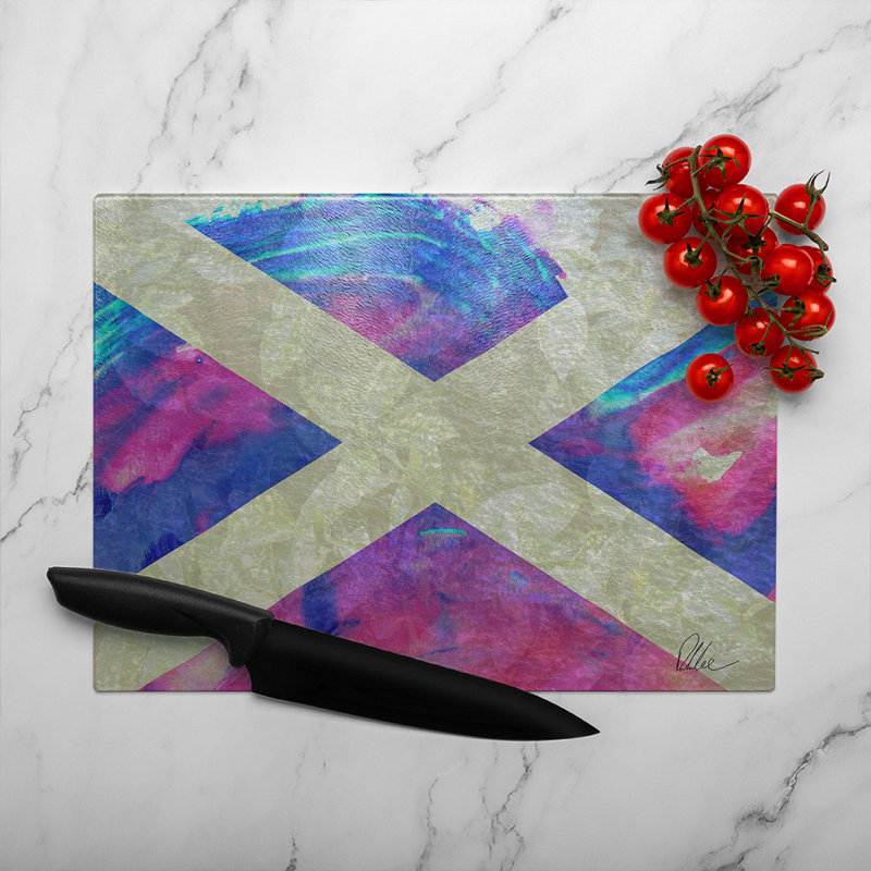 Scotland Flag Glass Chopping Board, 40cm L x 28cm W